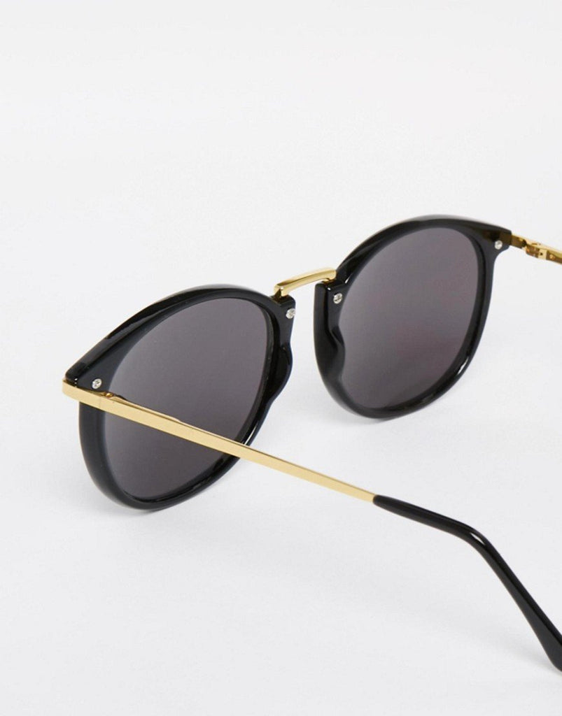 Oversized Round Sunglasses With Fine Metal Nose Bridge